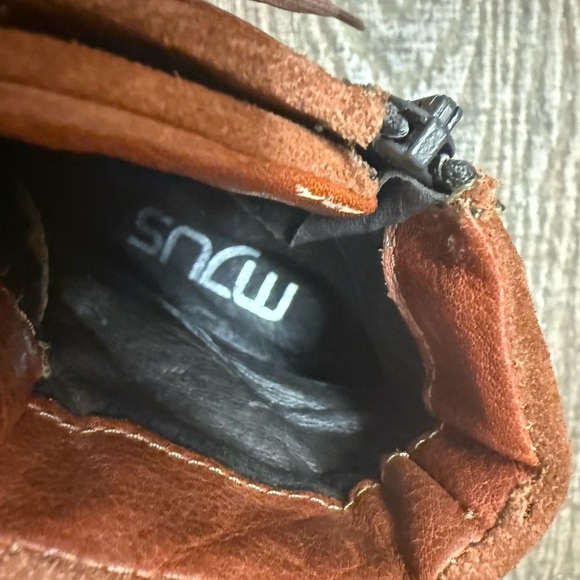 MJUS Sz. 38 (7.5) worn twice!! Brown Leather Ankle Boots zip suede top cognac - Picture 11 of 16